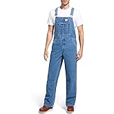 HISEA Mens Denim Bib Overalls, Men's Regular Fit Overall Flex Workwear with Adjustable Straps and Convenient Tool Pockets
