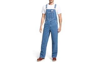 HISEA Mens Denim Bib Overalls, Men's Regular Fit Overall Flex Workwear with Adjustable Straps and Convenient Tool Pockets