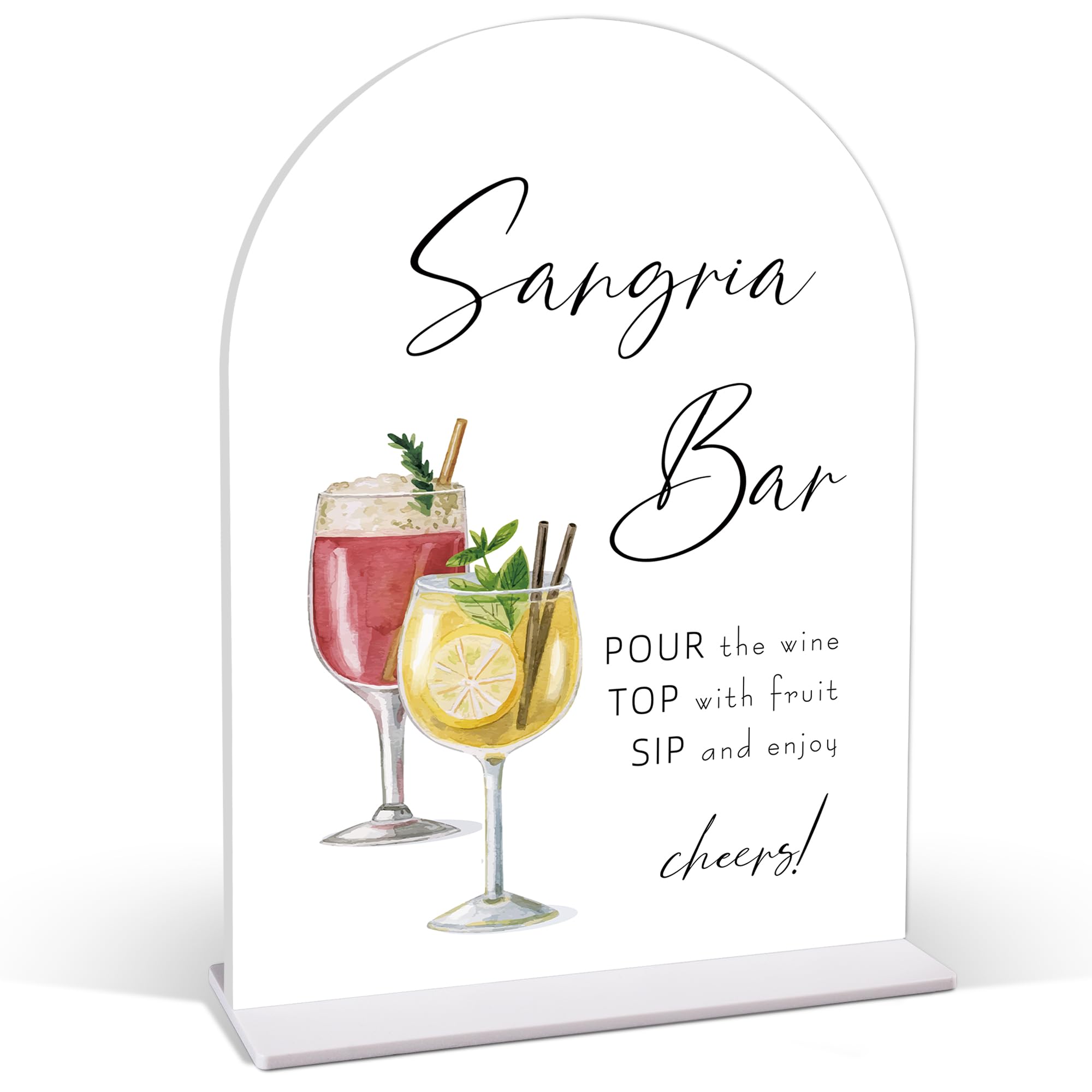 Photo 1 of Sangria Bar Table Sign - Bridal Brunch Bar, 6×8 Acrylic Sign, Perfect for Bridal Shower, Bachelorette Party,Baby Shower, Summer Wedding Decorations