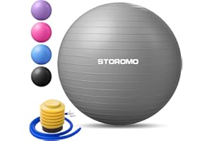STOROMO Exercise Ball, Extra Thick Anti-Burst and Slip Resistant Ball Chair, Supports 2200 lbs, for Pregnancy Birthing and Physical Therapy, Yoga Pilates Exercise, Balance Stability Exercise.