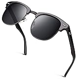 GQUEEN Classic Horn Rimmed Semi Rimless Polarized