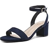 DREAM PAIRS Women's Open Toe Ankle Strap Low Block Chunky Heels Sandals Party Dress Pumps Shoes
