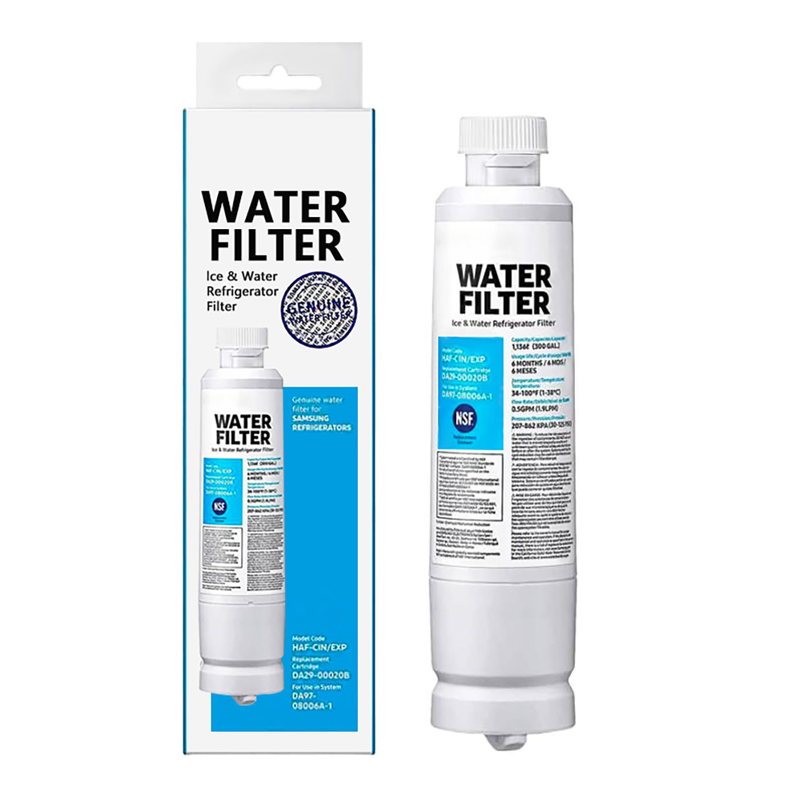 Photo 1 of 1 Pack Water Filter Compatible with Samsung Water Filter DA29-00020A/B, HAF-CIN/EXP, DA29-00020A, DA29-00020B-1, RS25J500DSR, HAF-CIN, RF263BEAESR, RF4287HARS, RF28HFEDBSR