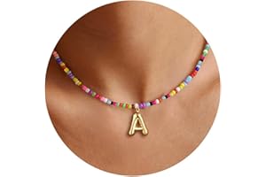 PALABENK Colorful Initial Necklaces Christmas Gifts for Girls Grandkids Teenage Teens, 6-18 Year Old Girl Birthday Gifts Stocking Stuffers for Kids Teen Girl Gifts Trendy Gold Letter Pendent Necklace Jewelry