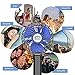 HandFan Portable Handheld Fan, Mini Personal Fan, Battery Operated Cooling Rechargeable, 180° Foldable Small Hand Fan, USB Powered, for Home, Office, Outdoor, Hiking, Travel, Stroller(Black&Blue)