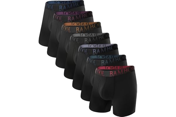 BAMBOO COOL Men’s Underwear Boxer Briefs Breathable and Soft with Fly Underwear for Men 7 or 6-Pack