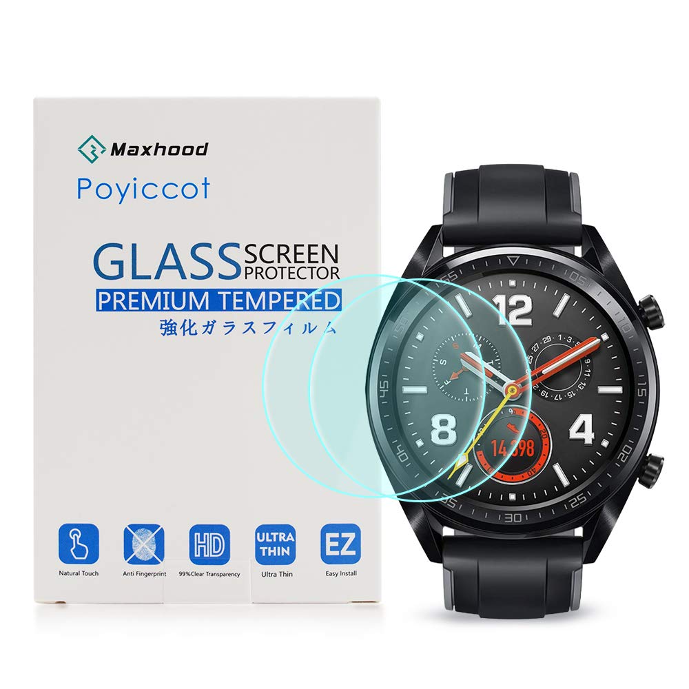 Maxhood】(2-Pack) Huawei Watch GT Tempered Glass Screen Protector,9H Premium  Real T2.5 D Round Edge [Anti Scratch] Tempered Glass Screen Protector for Huawei  Watch GT- Buy Online in Jamaica at jamaica.desertcart.com. ProductId :