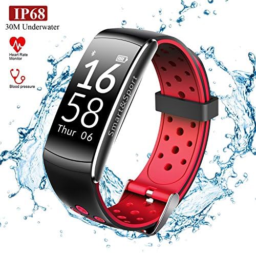 Ageoflove IP68 Fitness Tracker with Heart Rate Monitor and Blood Pressure, Bluetooth Smartwatch Waterproof Activity Tracker for Women Men Kids