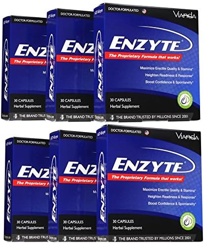 Enzyte Male Enhancement Supplement Pills | Doctor-Formulated with Asian Ginseng Root, Horny Goat Weed, Ginkgo Biloba, Grape Seed Extract & More - Enhance Performance Quality - 6 Mth (180 Capsules)