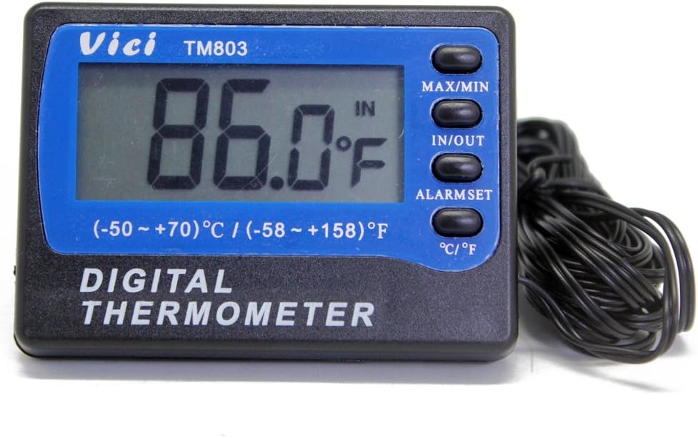 TM803 Digital Thermometer Fridge Freezer Thermometer 2 sensors ºC ºF ± 1ºC 3m Cable min max