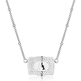 Kwkppz Mini Belt Buckle Initial Necklace for Women, 18K Gold/Silver Plated Initial Letter Pendant, Belt Buckle Necklace with Initial, Unique Western Jewelry Gifts for Women