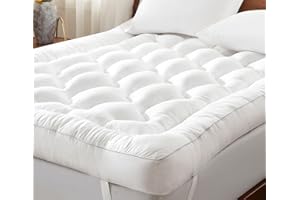 Decroom 4 Inch Memory Foam Mattress Topper Queen Size, Filled with Breathable Memory Foam Pillow Topper, Soft Fluffy Supportive Bed Mattress Pad for Back Pain Relief, 80x60x4 Inch