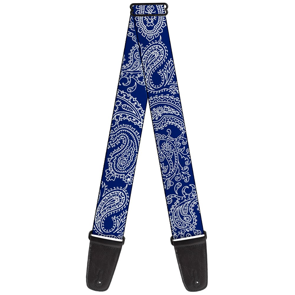Buckle-Down GS-W34292 Guitar Strap - Paisley Blue/White - 2" Wide - 29-54" Length