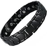 KYOSI Mens Magnetic Bracelet Stainless Steel Link Magnet Jewelry Bracelet Accessories for Men Christmas Gift 8.66 inches