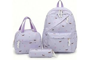 Teen Girls School Backpack Kids Bookbag Set with Lunch Box Pencil Case Travel Laptop Backpack Casual Daypacks