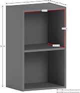 Vida Designs Oxford 2 Tier Cube Bookcase Grey Wood Storage Shelf view 3