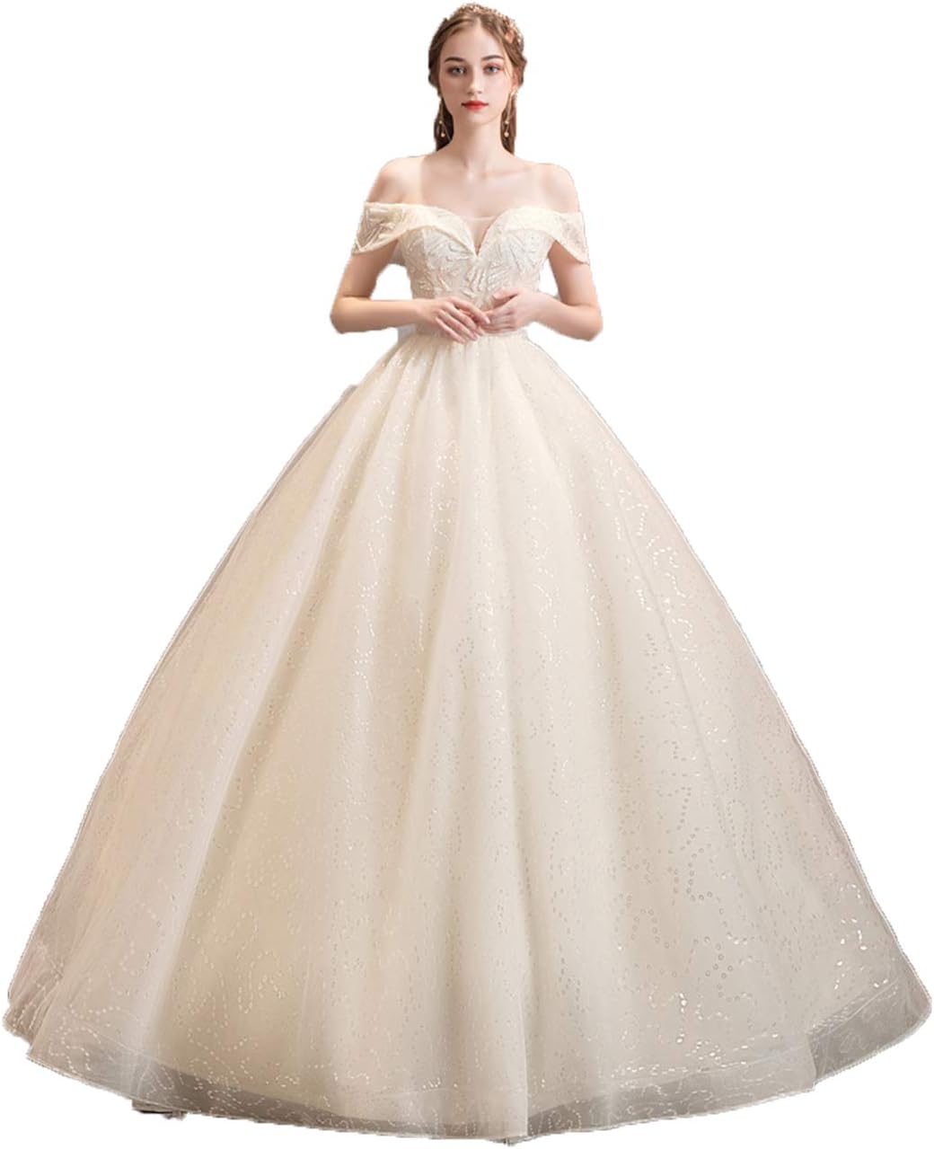 Bridal Sexy Deep V Neck Sequins Long 