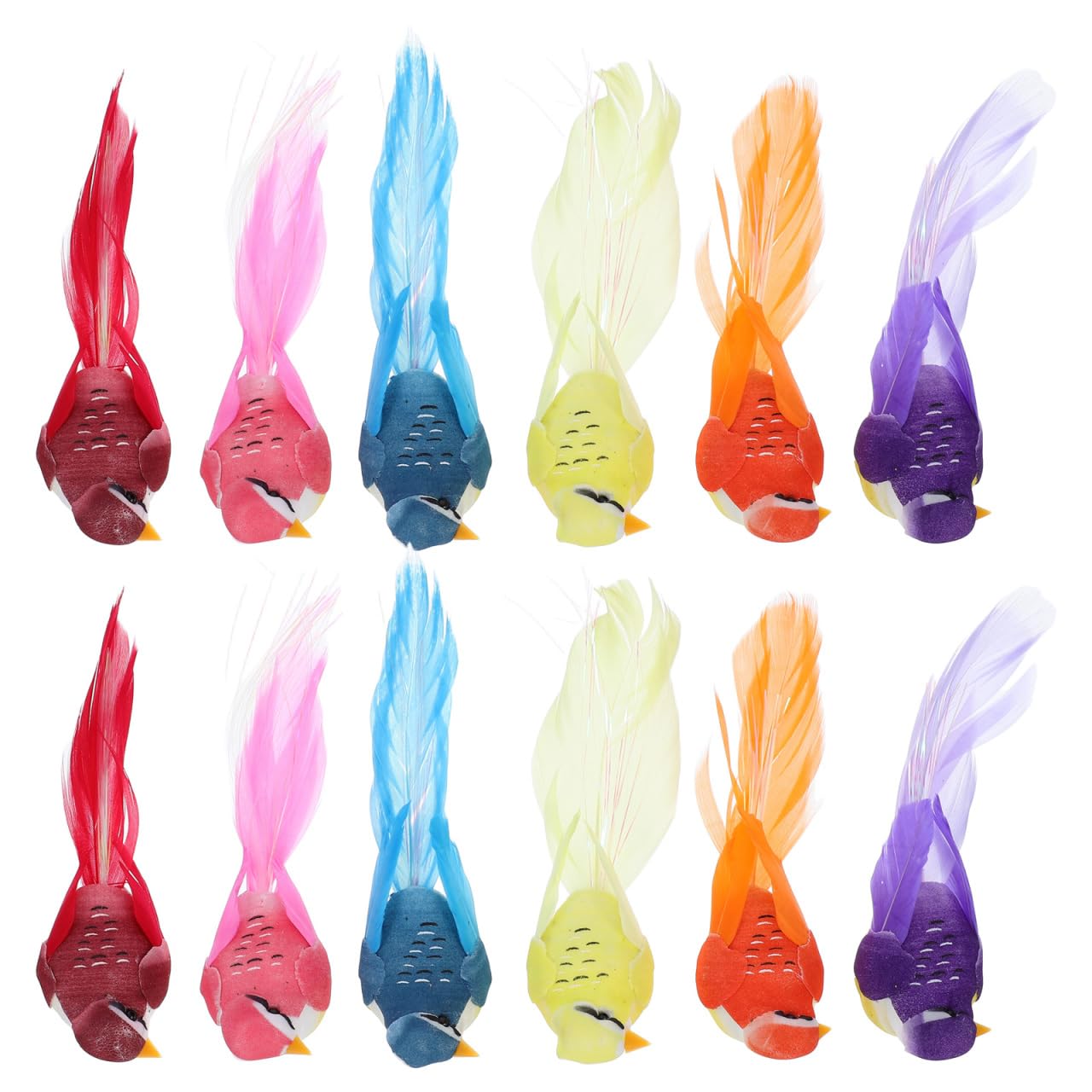 Holibanna Simulated Resin Bird Decoration - Lifelike Clip on Birds for Home and Garden Ornaments Multi-Colored Miniature Birds with Magnet Base 14Cm