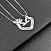 Simple Her Buck&His Doe Heart-shaped Elk Split couple necklace Sets of chain 2PCS