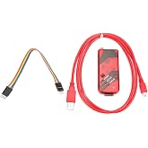 Luatoxry PICkit 3 Programmer Seat, Multifunctional Programmer Emulator Controller with 6Pin Wire and Data Line, Red Microcontroller Emulator for Simulating and Downloading PIC