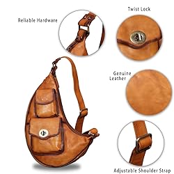 IVTG Genuine Leather Large Sling Bag for Men and
