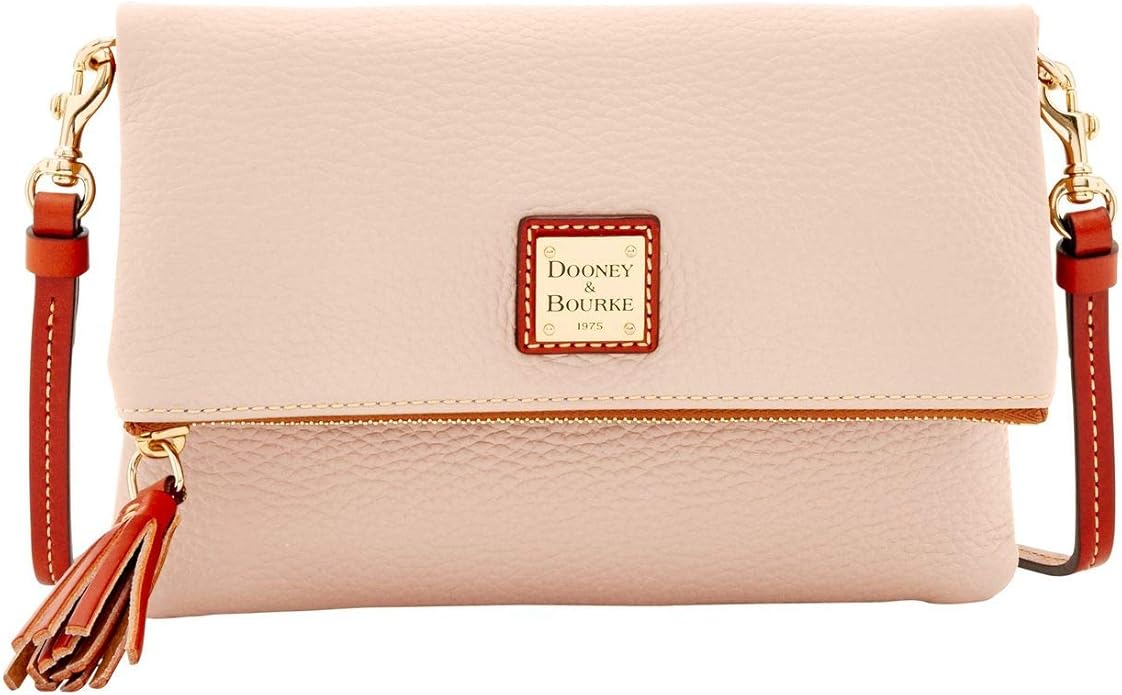 Dooney & Bourke Foldover Zip Small Crossbody (Blush) Handbags