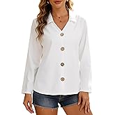 Button Down Shirts for Women Long Sleeve Going Out Trendy Tops Dressy Casual Work Business Blouses Fashion Clothing