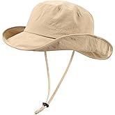 Waterproof Bucket Hats for Women Men Foldable Brim UPF 50+ Floppy Cowboy Rain Hat UV Protection Boonie Sun Hats for Hiking