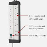 Brennenstuhl Premium-Line Duo 8-Way Extension Lead Surge Protection 3m Cable view 2