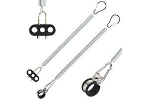 YIACHUII 2 PCS 20" Single Tender Spring Kit with Hose Holder and 3-Hole Clamp Holder Heavy Duty Tender Spring for Semi Truck Air Lines Kit 2 Style Air Lines Holders for Trailer Tractor