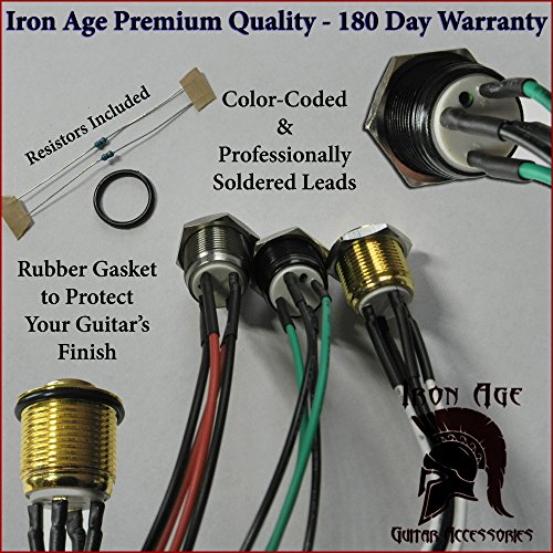 Guitar Kill switch, Vintage Gold & WHITE LED, Premium killswitch Mod by