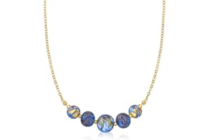 Ross-Simons Italian Multicolored Murano Glass Bead Necklace in 18kt Yellow Gold Over Sterling. 18 inches