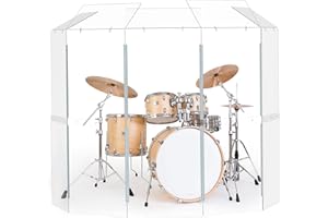 YSBLHCT Portable Drum Shield (5 panels with deflectors). 5 panels, 2ft x 5ft. Acrylic with stainless steel hinges and deflectors. Suitable for practice and performance.