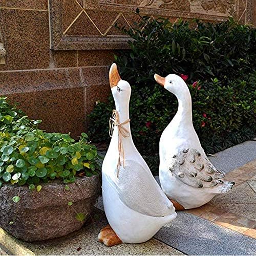 Garden Decoration Garden Figurines Waterproof Figurine White Goose Figurine Resin With For Decoration Statues Of Garden Animals