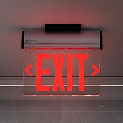 TANLUX Red Exit Signs for Business, LED Edge Lit