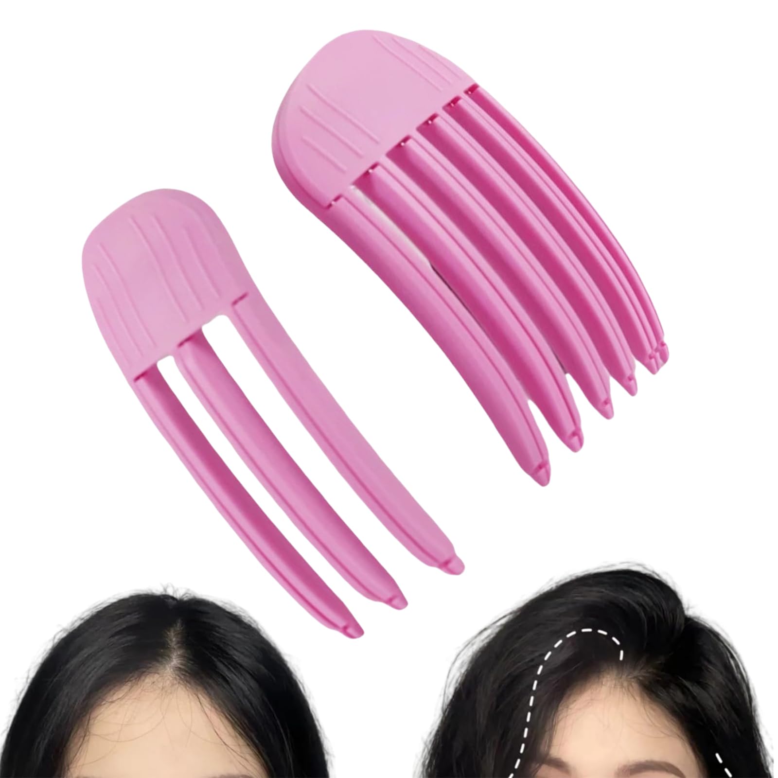 Yeomju Pack of 2 Volume Hair Clips for Fluffy Bangs, Volume Clip for Hairline, No Imprint Hair Root Lifting Clips for Men and Women (Pink, Pack of 2)