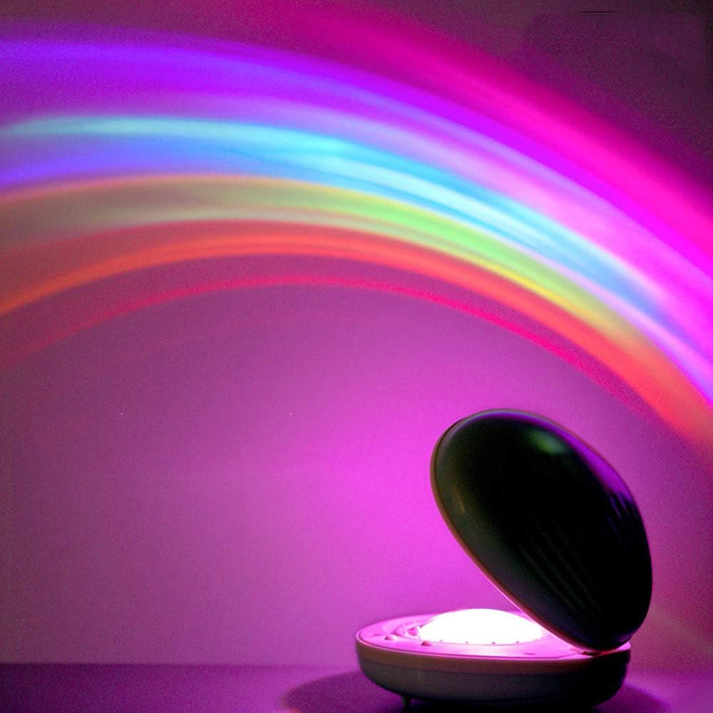LED Creative Colorful Rainbow Night Light Romantic Magic Rainbow Projection Lamp 3 Modes for Children Bedroom Home Decor