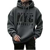 GORGLITTER Men's Car Hoodies Vintage Y2k Long Sleeve Streetwear Hooded Sweatshirt