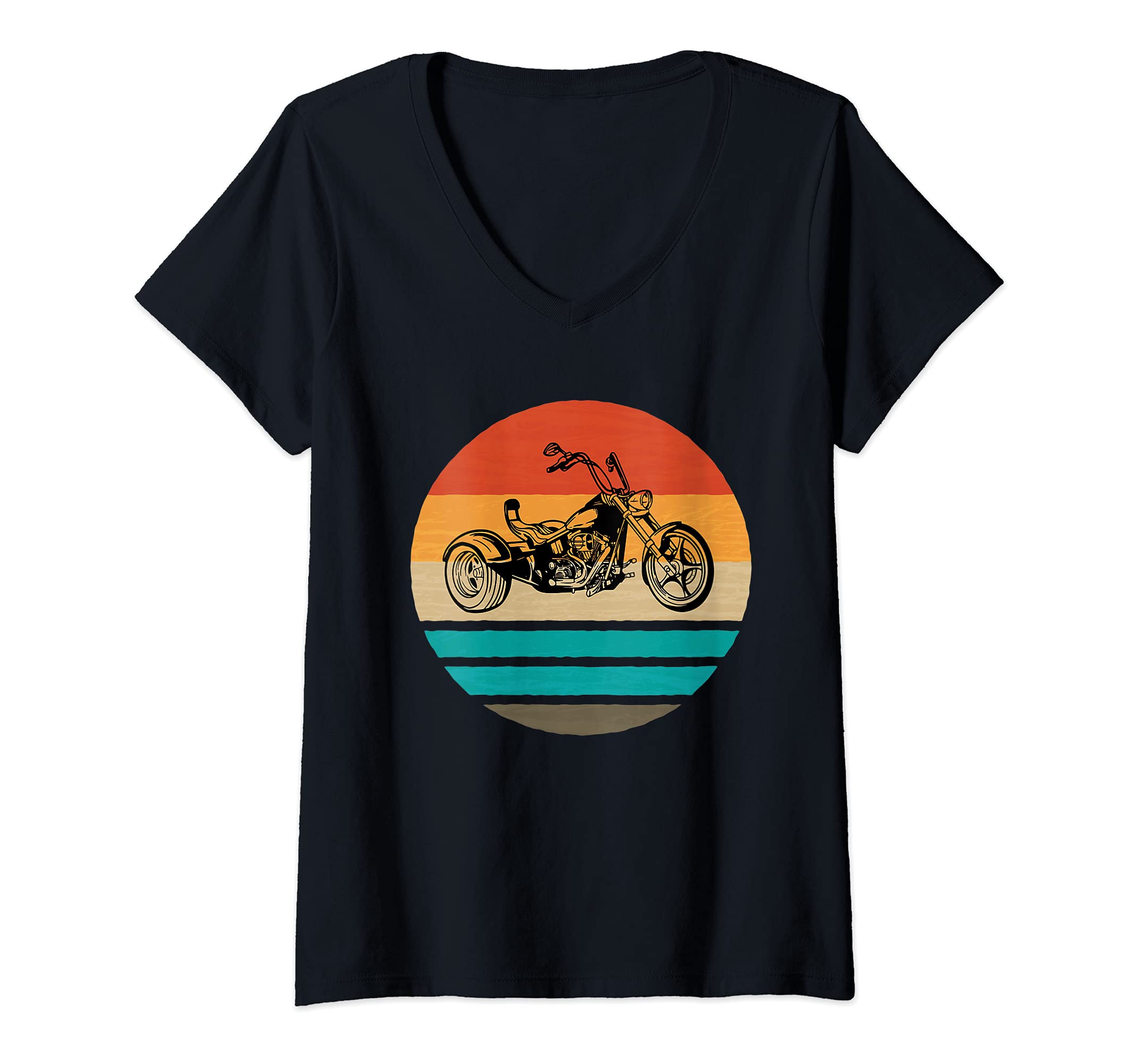 Womens Trike motorcycle retro vintage motif tricycle V-Neck T-Shirt