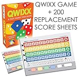 Qwixx [Expansion Bundle] - A Fast Family Dice Game + Includes 200 Quixx Replacement Score Cards / Sheets by Gamewright