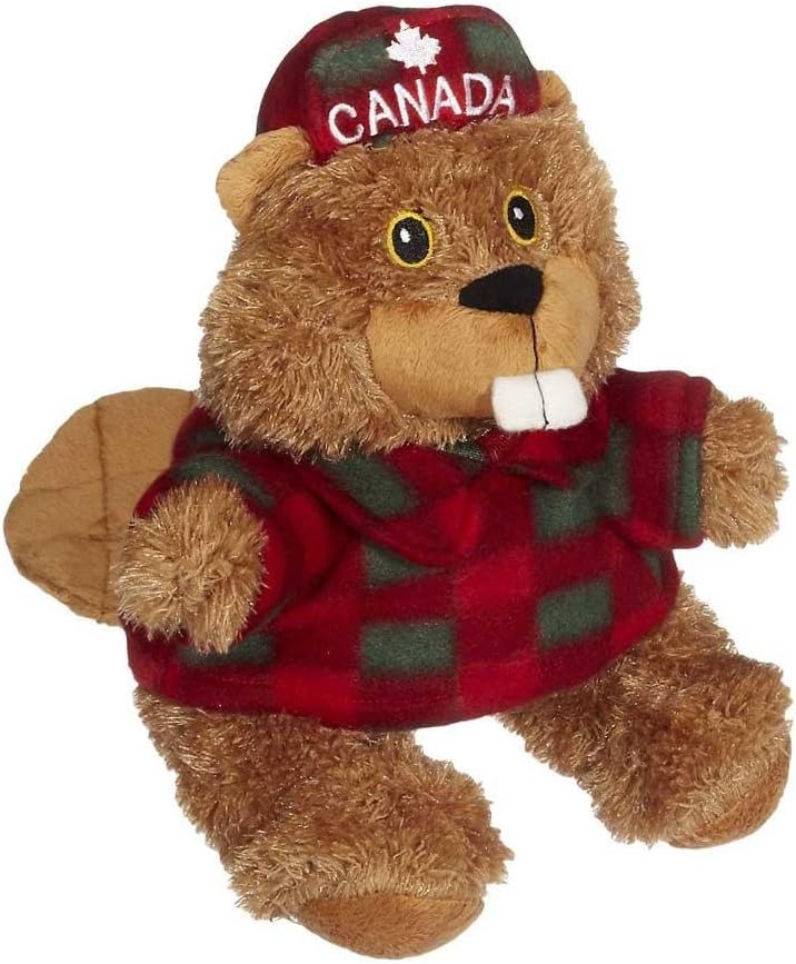 Plush Beaver in Lumberjack Shirt and Canada Maple Hat (8 inch)