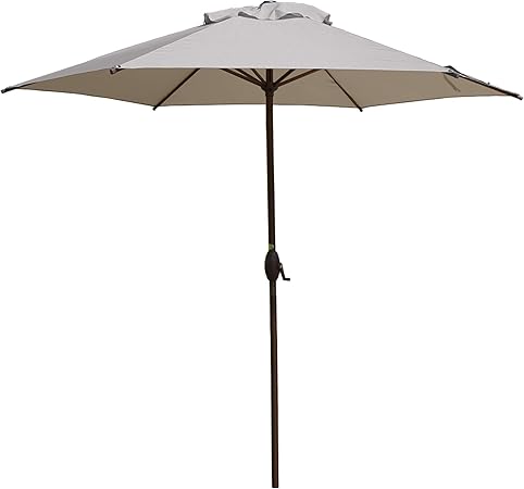 Amazon Com Abba Patio 9ft Patio Umbrella Outdoor Umbrella Patio Market Table Umbrella With Push Button Tilt And Crank For Garden Lawn Deck Backyard Pool Cream Garden Outdoor
