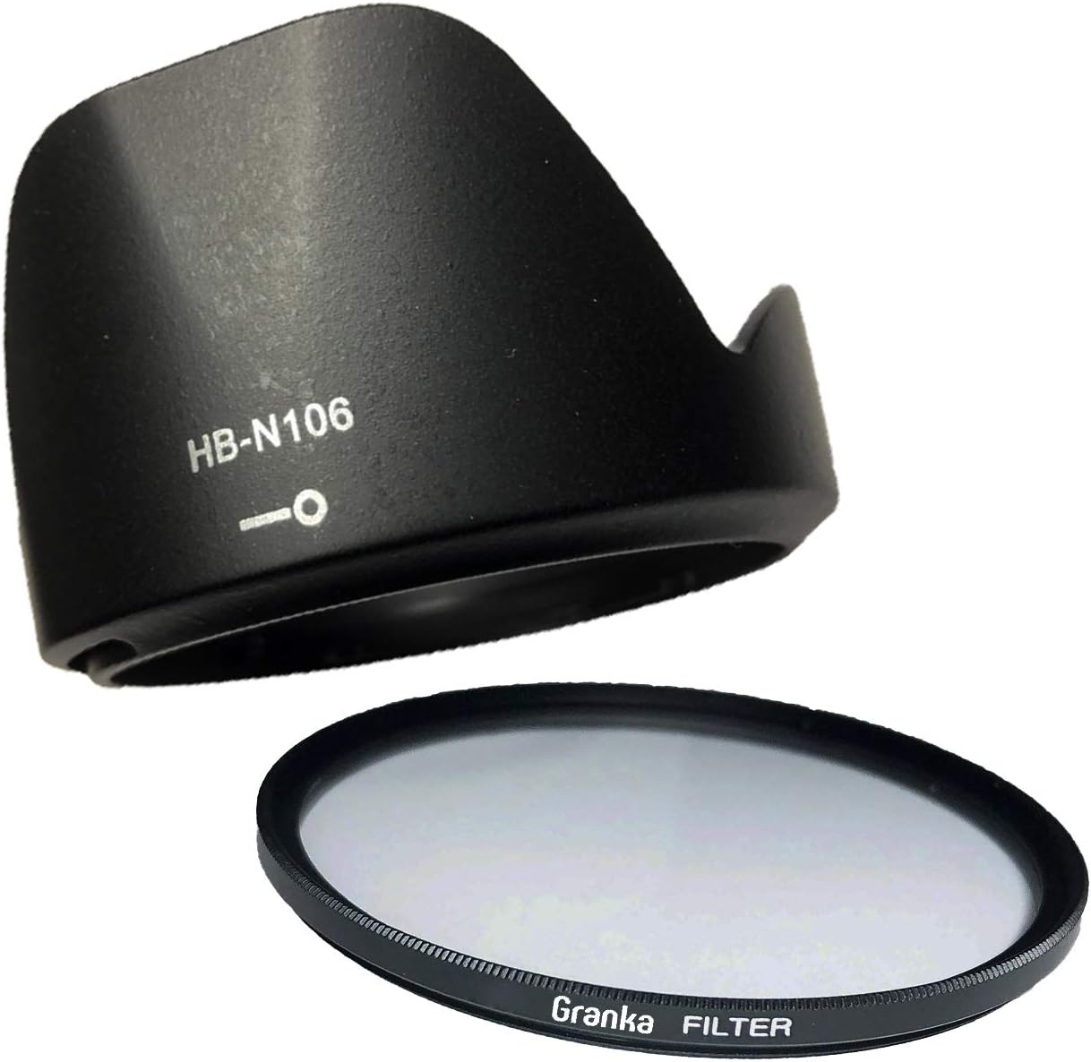 Amazon Nikon ニコン 互換 レンズフード Hb N106 55mm レンズフィルター 2点セット D3400 D3500 D5300 D5600 標準レンズ 適合 Granka レンズフード