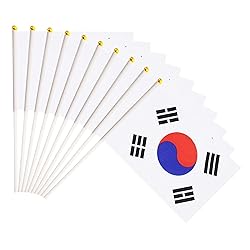 50 Pack South Korean Flags on Stick - Small Mini