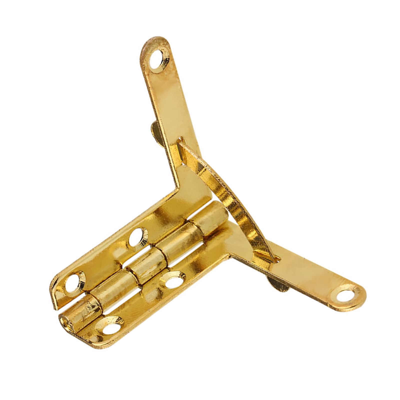 TOPINCN 20Pcs Spring Hinge, 90 Degree Mini Hinges Iron Decorative Wood Case Box Hinges Latch Lock with Screws 1.2 x 1.3inch (Gold)