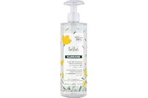 Klorane - Baby Cleansing Water With Organic Calendula - Baby, Rinse-Free, One-Hand Pump - High Tolerance - 400ml