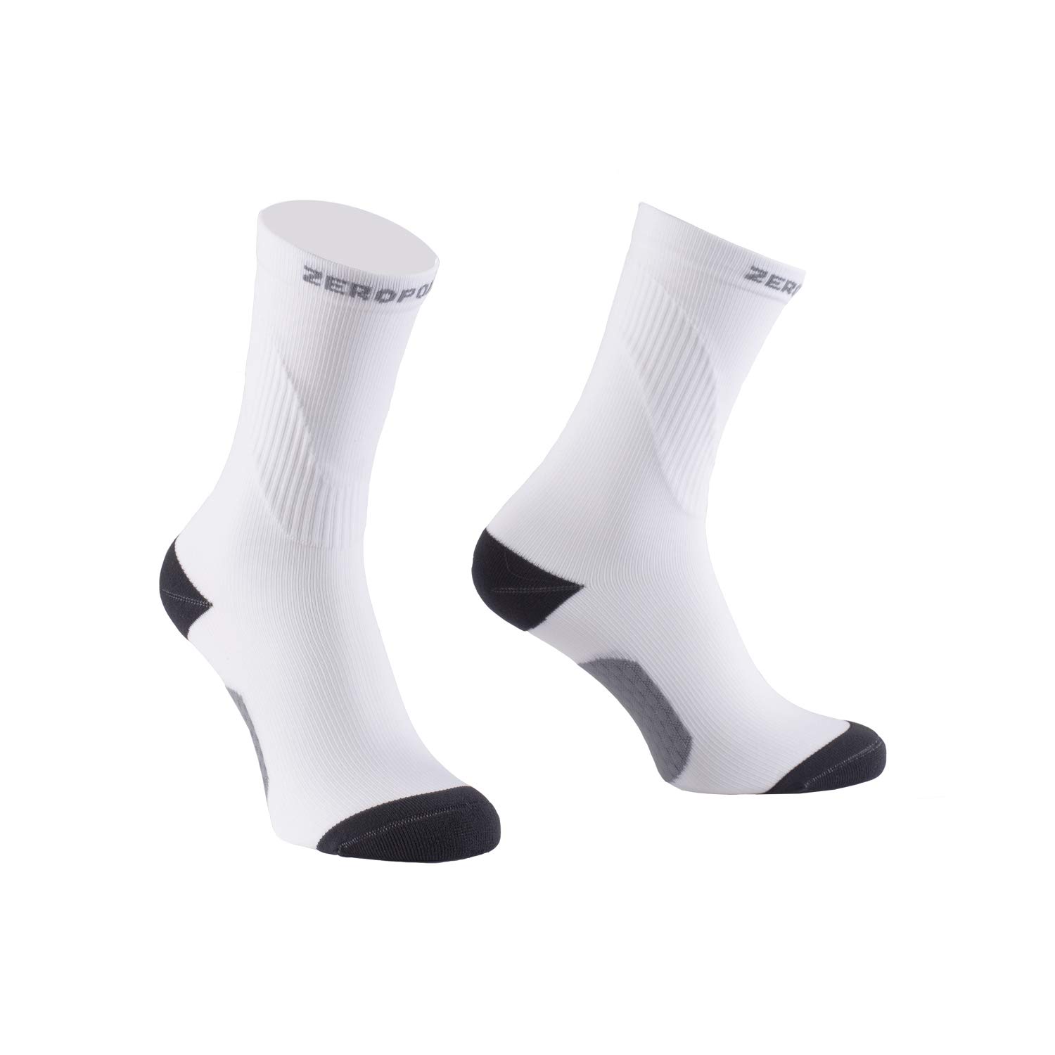 Zeropoint Compression Crew Sock White/Grey (X-Small)
