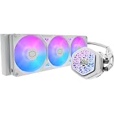 Cooler Master Atmos II 360 VRM AIO Liquid CPU Cooler, VRM Fan, ARGB White | AMD AM5/AM4 &amp; Intel LGA1851/1700 Support Cooler, 360mm, VRM Cooling Fan, Dual-Chamber Pump, 3x Low-Noise ARGB PWM Fans