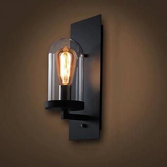 Kmyx Loft Style Single Head Schwarz Eisen Wandleuchte Industrielle
