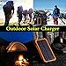 Solar Charger Friengood 15000mAh Portable Solar Power Bank Dual USB Ports Solar Phone Battery Charger with 6 LED Flashlight Light for iPhone, iPad, Samsung and More (Orange)